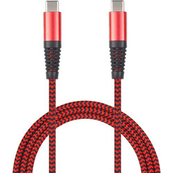 2GO 797195 Braided USB-C to USB-C 1m Red