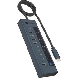Icy Box IB-HUB1450-C31 USB Hub 3.1 USB-C με 10 Θύρες USB-C & Εξωτερική Παροχή Ρεύματος