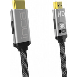 Inca Καλώδιο HDMI 2.1 Braided HDMI Male to HDMI Male 3m Black IHM-03T