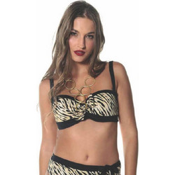 Lucero Bikini Top Strapless Animal Print Μαύρο Μπεζ 984574