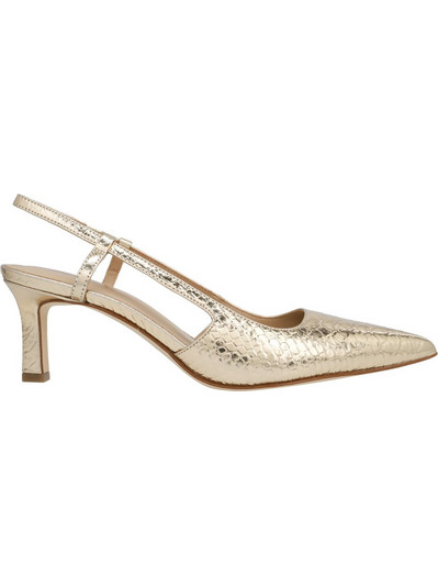 Michael Kors Γόβες Slingback Δερμάτινες με Λεπτό Χαμηλό Τακούνι Χρυσές 40T5AOMS1M-740