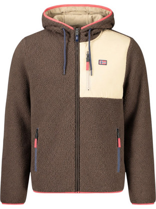 Norway Ανδρική Ζακέτα Fleece με Κουκούλα και Φερμουάρ Καφέ 869509