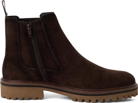 Tamaris Ανδρικά Μποτάκια Suede Καφέ με Φερμουάρ 1-15411-47-304