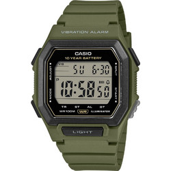 Casio Ψηφιακό Ανδρικό Ρολόι Χρονογράφος με Χακί Καουτσούκ Λουράκι W-738H-3AV