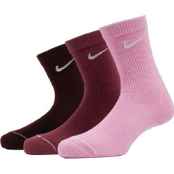 Nike Everyday Ανδρικές Κάλτσες Ψηλές Ροζ Μπορντό Σοκολατί 3Pack HQ4335-910