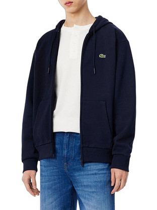 Lacoste Ανδρική Ζακέτα Φούτερ με Κουκούλα και Φερμουάρ Navy Μπλε SH8864-166