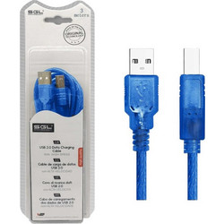 097640 Καλώδιο USB-A Male 2.0 to USB-B Male 3m Blue