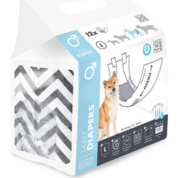 M-Pets Ζώνες Ακράτειας / Μαρκαρίσματος για Αρσενικό Σκύλο με Αυτοκόλλητα Large 6-17kg 40-52cm 12τμχ