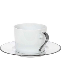 Cryspo Trio Elegance Φλιτζάνι Τσαγιού Πορσελάνης Λευκό Ασημί 250ml 24.001.16P