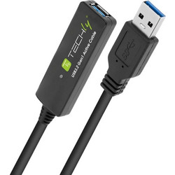 Techly ICUR30100G Καλώδιο USB-A Male 3.2 to USB-A Female 10m Black