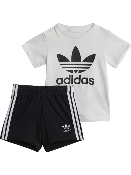 Adidas Βρεφικό Σετ Καλοκαιρινό Λευκό Μαύρο JE0521