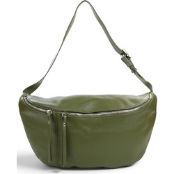 Passaggio Leather Γυναικείο Τσαντάκι Χιαστί Δερμάτινο Χακί με Στενό Λουρί 5905-KR-08