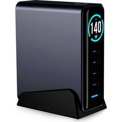 3mk InCharge Lumin Βάση Φόρτισης με Θύρα USB-A & 4 Θύρες USB-C 140W Quick Charge 4.0+ & Power Delivery