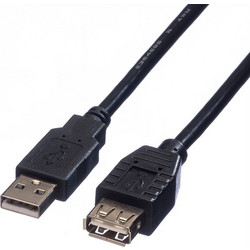 Roline 11.02.896 Καλώδιο USB-A Male 2.0 to USB-A Female 3m Black
