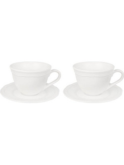 Maxwell & Williams Σετ Φλιτζάνια Espresso & Ελληνικού Καφέ Πορσελάνης Λευκά 80ml 2τμχ YD0269