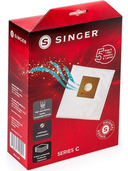 Singer Σακούλες Σκούπας 5τμχ Συμβατές με Σκούπα Singer VC-SPORT & VC-17703040-RB
