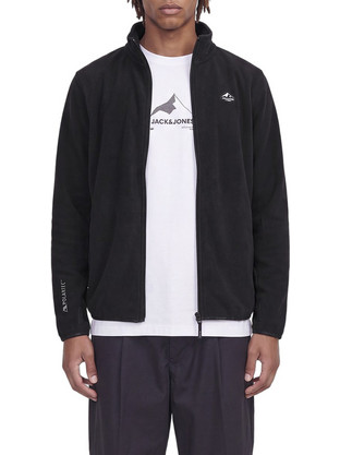 Jack & Jones Ανδρική Ζακέτα Φούτερ με Φερμουάρ Μαύρη 12298302