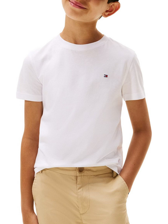 Tommy Hilfiger Παιδικό T-Shirt Κοντομάνικο Λευκό KB0KB06879-YBR