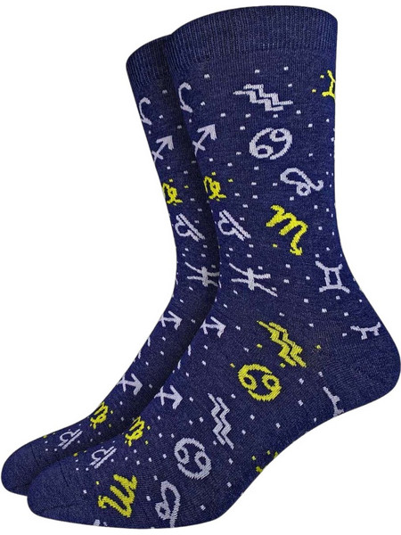 Good Luck Sock Zodiac Signs Ανδρικές Κάλτσες Ψηλές με Σχέδια Navy Μπλε GLS-1629