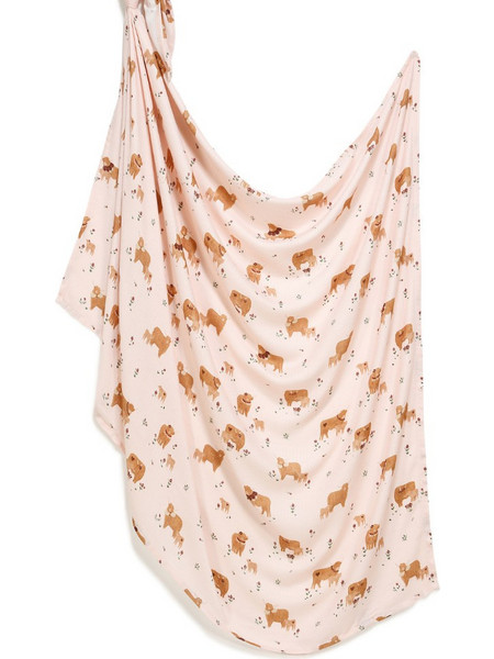 La Millou Moo Meadow Πάνα Αγκαλιάς από Μουσελίνα Ροζ 140x115cm