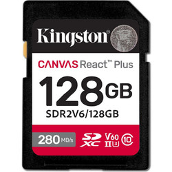 Kingston Canvas React Plus SDXC 128GB Class 10 U3 V60 UHS-II 280MB/s