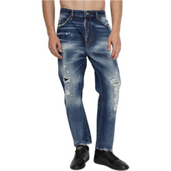 Dsquared2 Ανδρικό Τζιν Παντελόνι Κανονική Εφαρμογή Navy Μπλε S74LB1970D30045
