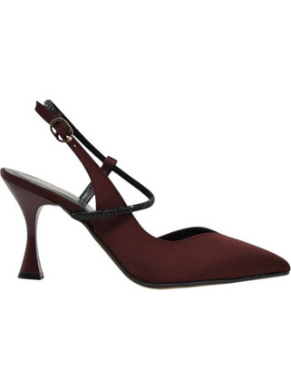 PieDini Γόβες Slingback με Λεπτό Ψηλό Τακούνι & Στρας Μπορντό 0610
