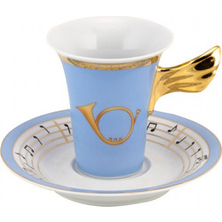 WM Collection Σετ Φλιτζάνια Τσαγιού Πορσελάνης Γαλάζια 200ml 6τμχ N1103