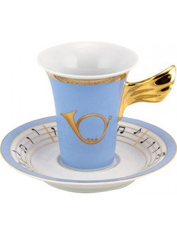 WM Collection Σετ Φλιτζάνια Τσαγιού Πορσελάνης Γαλάζια 200ml 6τμχ N1103