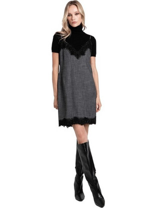 Toi & Moi Mini Βραδινό Φόρεμα με Δαντέλα Ανθρακί 50-6982-226