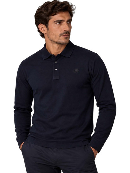 Karl Lagerfeld Ανδρική Μπλούζα Polo Μακρυμάνικη Navy Μπλε 745000564200-690