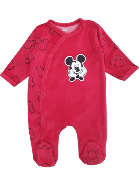 Disney Mickey Φορμάκι Μακρυμάνικo για Αγόρι Βελουτέ Κόκκινο 8030277