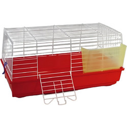 Domus Molinari Cavia 2 Bianca Κλουβί για Κουνέλια Λευκό Κόκκινο 67x34x32cm