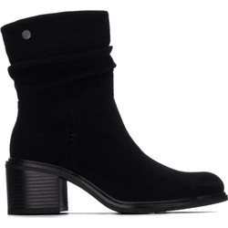 Refresh Γυναικεία Μποτάκια Chelsea Suede Μαύρα με Χοντρό Χαμηλό Τακούνι 176299