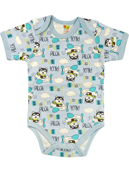 Biyo Kids Pilot Bear Φορμάκι Εσώρουχο Κοντομάνικo για Αγόρι Γαλάζιο 40225