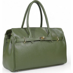 Passaggio Leather Γυναικεία Τσάντα Χειρός Δερμάτινη Πράσινη 5506-KR-05