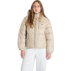 Calvin Klein Γυναικείο Μπουφάν Χειμωνιάτικο Puffer Κοντό Μπεζ LV047H512G-67U