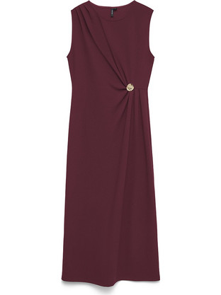 Vero Moda Midi Φόρεμα για Γάμο / Βάπτιση Μπορντό 10353002