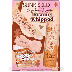 Sunkissed Gingerbread & Vanilla Beauty Whipped Hand Cream 60ml + Butter Whip Sweet Vanilla Body Butter 200gr + Shower Whip Gingerbread Shower Foam 250ml + Fluffy Headband