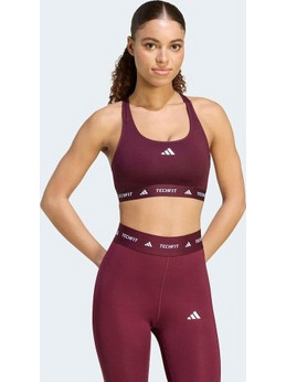Adidas Techfit Αθλητικό Μπουστάκι με Μέτρια Στήριξη & Αφαιρούμενη Ενίσχυση Μπορντό KS3369