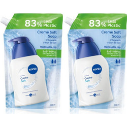 Nivea Creme Soft Κρεμοσάπουνο Refill 2x500ml