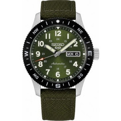 Seiko 5 Sports Ανδρικό Ρολόι Αυτόματο με Λαδί Υφασμάτινο Λουράκι HDB008K1