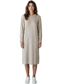 Desiree Midi Καθημερινό Φόρεμα Πλεκτό Μπεζ 90.45627