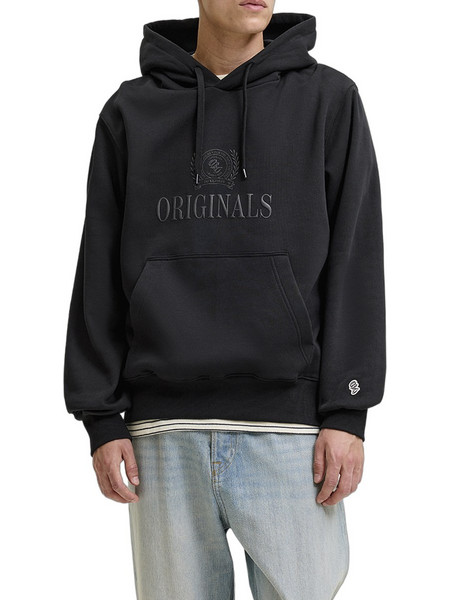 Jack & Jones Frederiksberg Monogram Ανδρικό Φούτερ με Κουκούλα Μαύρο 12300022
