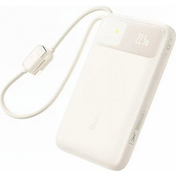Baseus Enerfill FC11 Power Bank 10000mAh 22.5W με Ενσωματωμένο Καλώδιο USB-C Quick Charge 3.0 & Power Delivery Beige