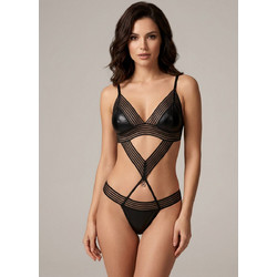 Milena By Paris Sexy Κορμάκι String See Through Μαύρο 2540