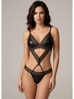 Milena By Paris Sexy Κορμάκι String See Through Μαύρο 2540