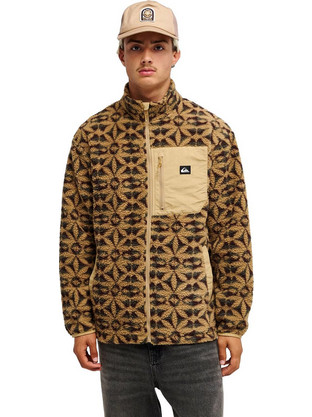 Quiksilver Ανδρική Ζακέτα Fleece με Κουκούλα και Φερμουάρ Καφέ EQYPF03066-CLM1