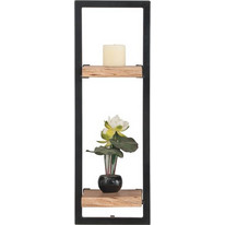 LIZARD Frame Ράφι 25x25x75cm Ακακία Φυσικό Μέταλλο Μαύρο c59079