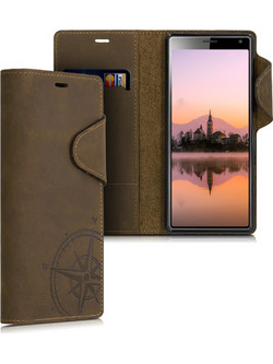 Kalibri Δερμάτινη Suede Θήκη - Πορτοφόλι Sony Xperia 10 - Brown (48773.01)